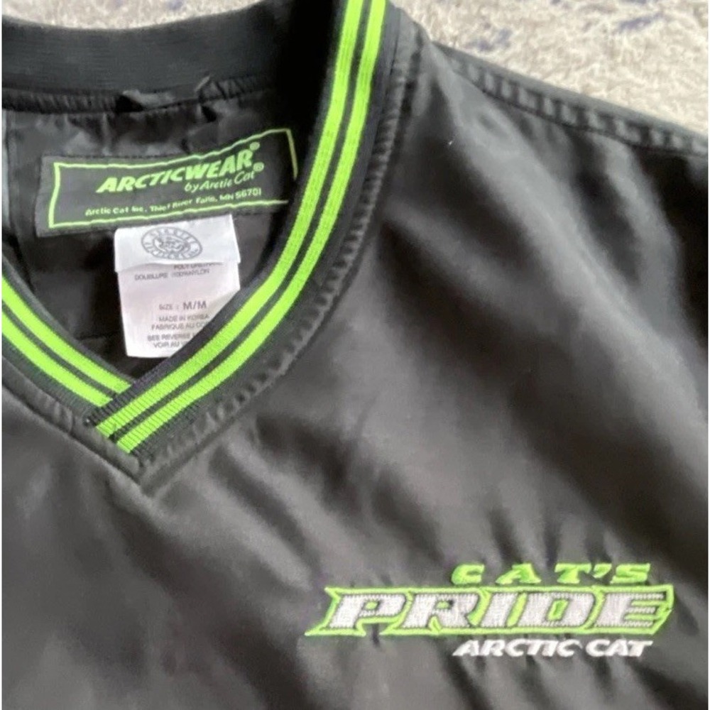 ArcticWear by Arctic Cat Cat's Pride Black Neon‎ Green Pullover Jacket Men's M